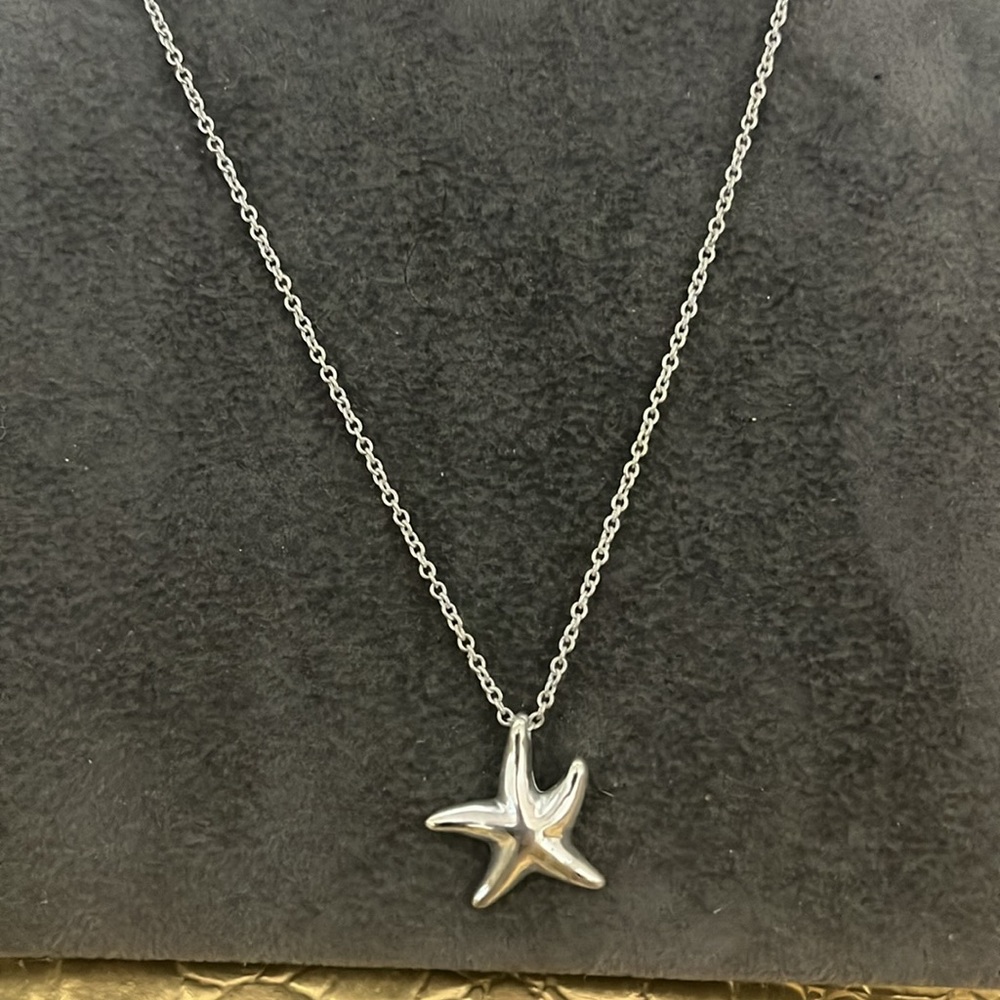 Starfish pure silver necklace, made in Italy 925